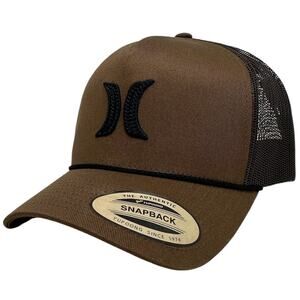 Hurley Men's Trucker Hat High Icon Mesh Snapback Cap in Brown